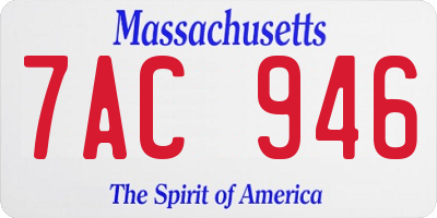 MA license plate 7AC946