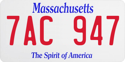 MA license plate 7AC947