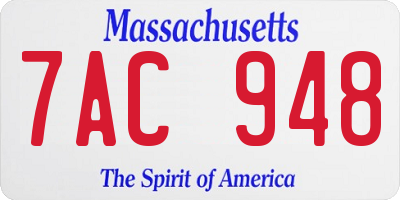 MA license plate 7AC948