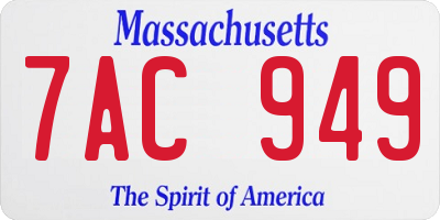 MA license plate 7AC949