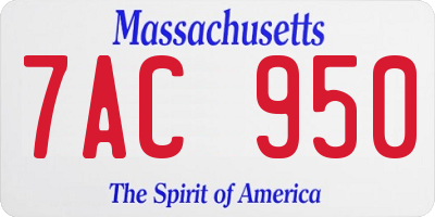 MA license plate 7AC950