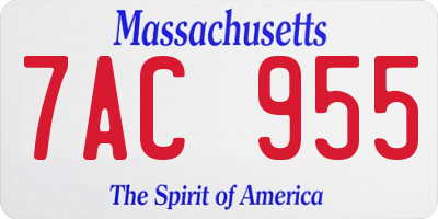MA license plate 7AC955