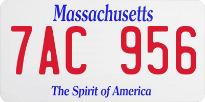 MA license plate 7AC956