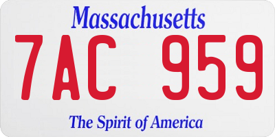 MA license plate 7AC959