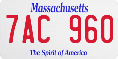 MA license plate 7AC960