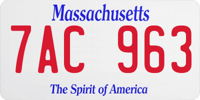 MA license plate 7AC963