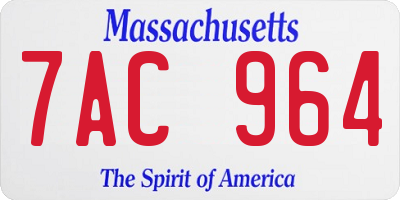 MA license plate 7AC964