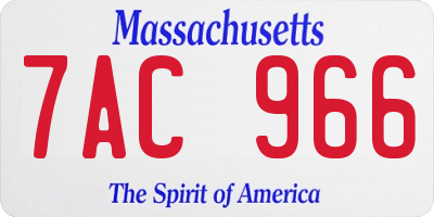 MA license plate 7AC966