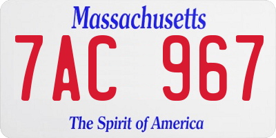 MA license plate 7AC967