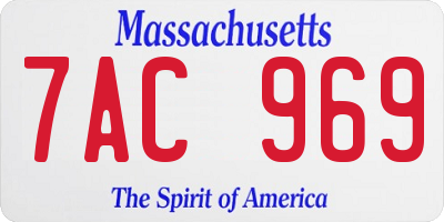 MA license plate 7AC969