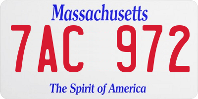 MA license plate 7AC972