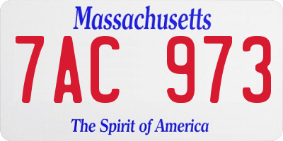 MA license plate 7AC973