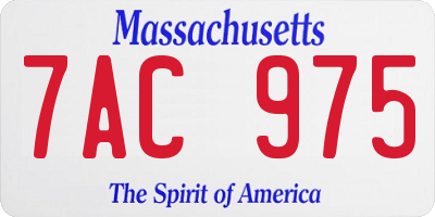 MA license plate 7AC975