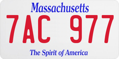 MA license plate 7AC977