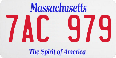MA license plate 7AC979