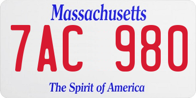 MA license plate 7AC980