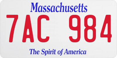 MA license plate 7AC984