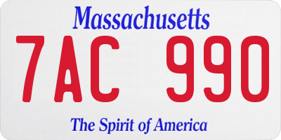 MA license plate 7AC990