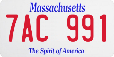 MA license plate 7AC991