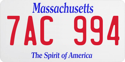 MA license plate 7AC994