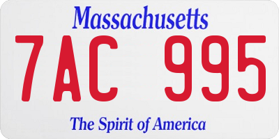 MA license plate 7AC995