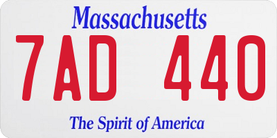 MA license plate 7AD440