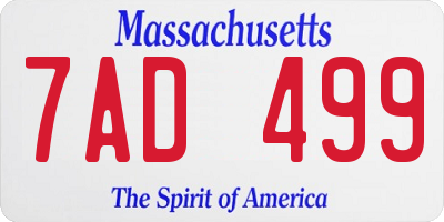 MA license plate 7AD499