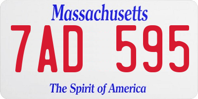MA license plate 7AD595