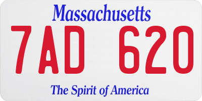 MA license plate 7AD620