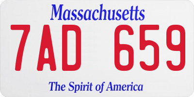 MA license plate 7AD659