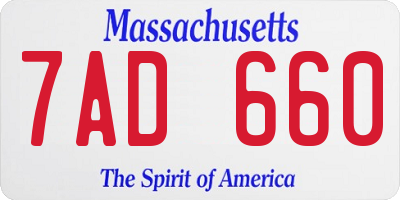 MA license plate 7AD660