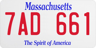 MA license plate 7AD661
