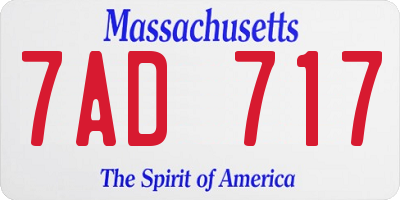 MA license plate 7AD717