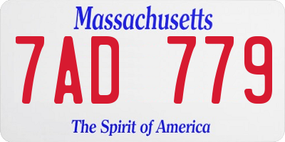 MA license plate 7AD779