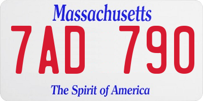 MA license plate 7AD790