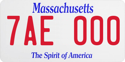 MA license plate 7AE000