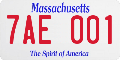 MA license plate 7AE001