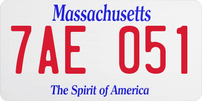 MA license plate 7AE051