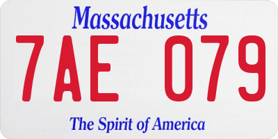 MA license plate 7AE079
