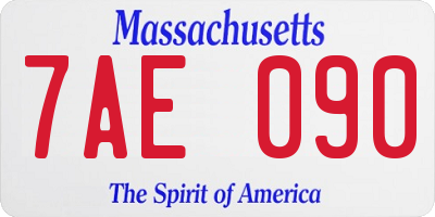 MA license plate 7AE090
