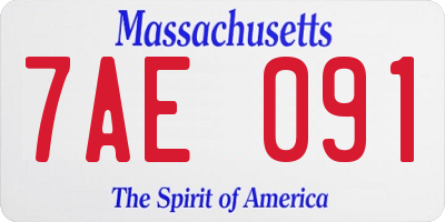 MA license plate 7AE091