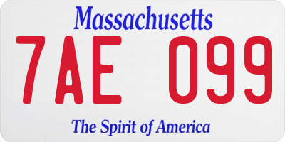 MA license plate 7AE099