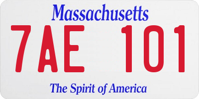 MA license plate 7AE101