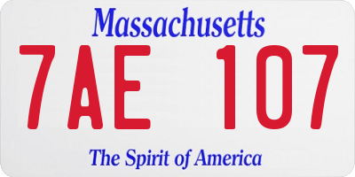 MA license plate 7AE107