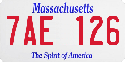 MA license plate 7AE126