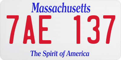 MA license plate 7AE137