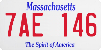 MA license plate 7AE146