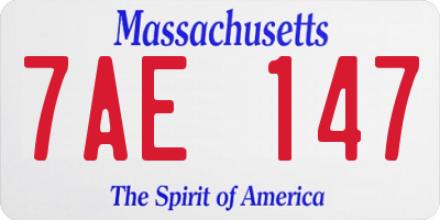 MA license plate 7AE147
