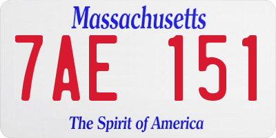 MA license plate 7AE151