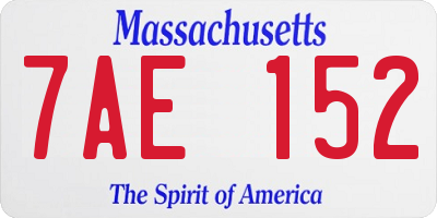 MA license plate 7AE152